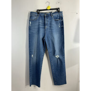 Womans Kenzie Jeans The Juliet High Rise Slim Distressed Frayed Size 14/32
